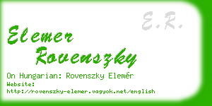elemer rovenszky business card